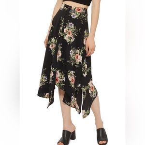 TopShop Floral Midi Skirt